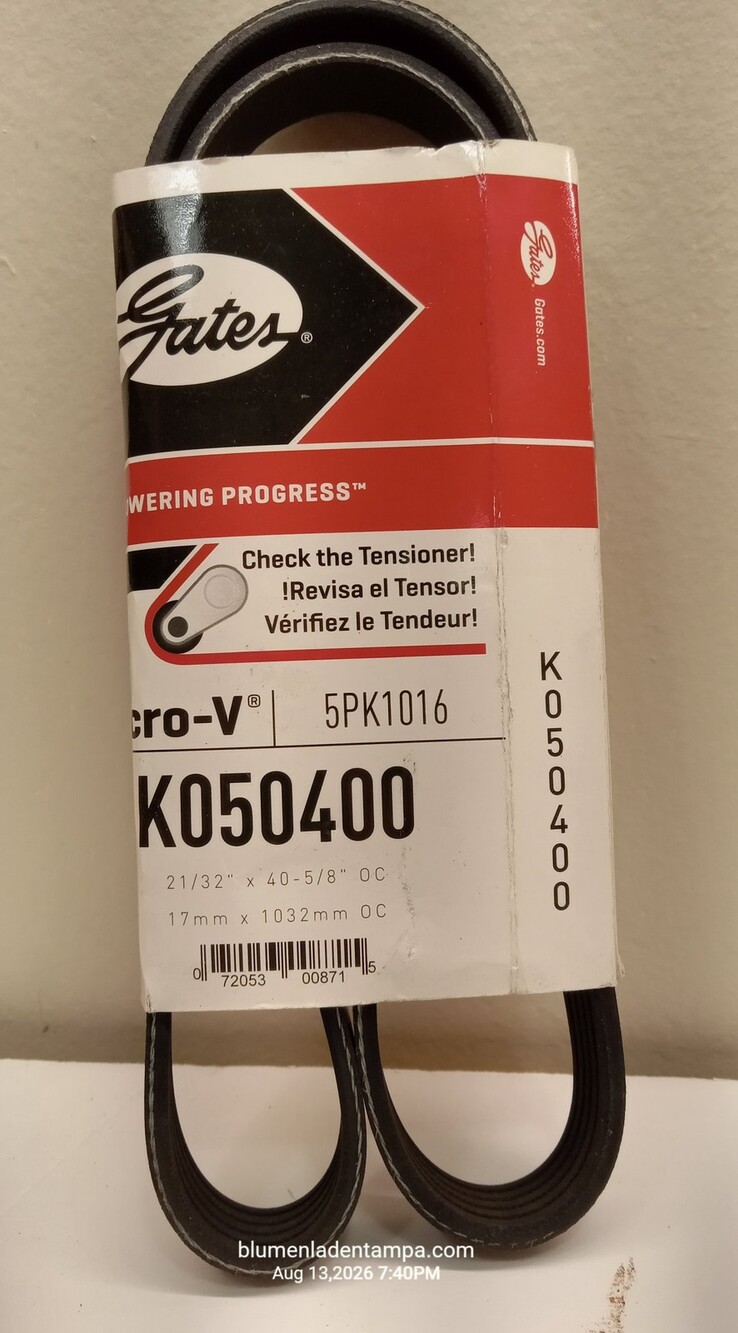 Gates K050400 Micro-V Serpentine Drive Belt 5PK1016 21/32" x 40-5/8" NEW
